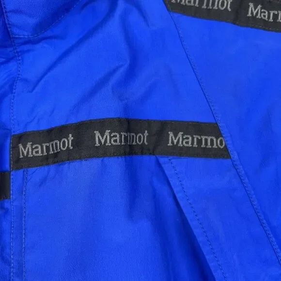 Marmot Jacket Mens Medium Blue Gore-Tex Pro Shell Full Zip Mesh Lined Outdoors‎